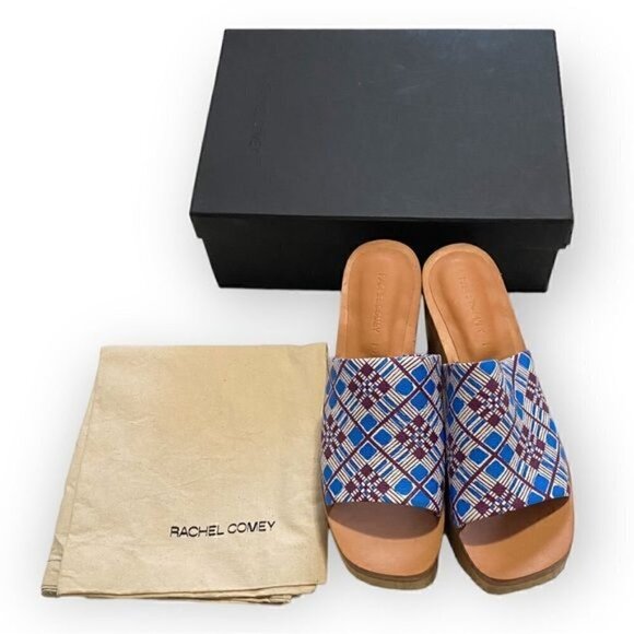 New in Box, Rachel Comey Jibe Clog in Blue multi print leather,  Size 10 - Picture 1 of 14